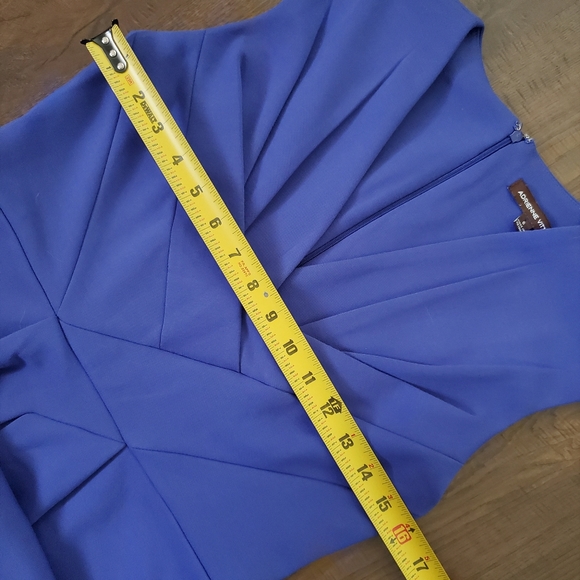 Adrienne Vittadini Fitted Dress Size 6 Blue Summer Business Casual Design Front - Picture 4 of 10